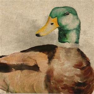 Mallard Duck Linen-Look Panel (0.47m x 0.47m)