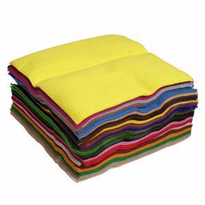 Wool Blend Felt Squares Asst Colours (22 x 22cm) Pack of 50 