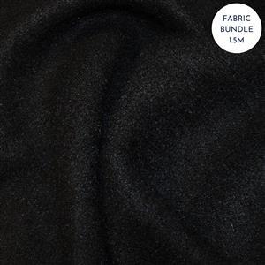 Black Boiled Wool Fabric Bundle (1.5m)