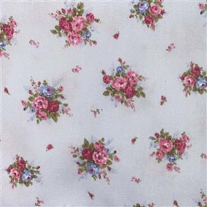Floral Story Rose On Sky Fabric 0.5m  - Sewing Street exclusive