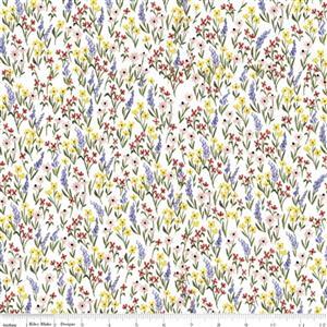 Echo Park Paper Co. Beautiful Day in White Petal Field Fabric 0.5m