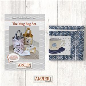Amber Makes Blue Rose Mug Bag Kit: Instructions & Panel (70x103cm)