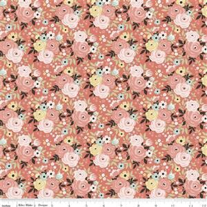 Dani Mogstad Joy In The Journey Coral Floral Fabric 0.5m