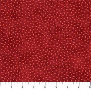 Winter Welcome Dots On Red Fabric 0.5m
