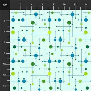 Henry Glass Mid Century Modern Dots and Sticks Fabric 0.5m