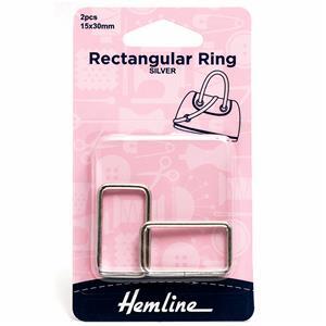 Rectangular Ring 15x30mm Nickel 2 Pieces