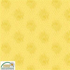Stof Quilters Co-Ordinates Static Clouds On Yellow Fabric 0.5m
