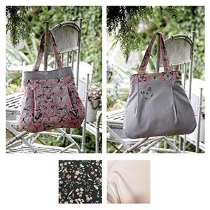 Floral Pink Debbie Shore Reversible Bag Fabric Kit: Instructions & Fabirc (1m)