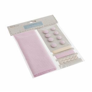 Cotton Craft Fabric Set with Pink Spots