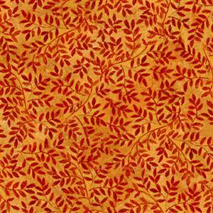 Leaf Dance Vine Burnt Orange Fabric 0.5m