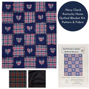 Allison Maryon's Navy Check Kentucky Home Quilted Blanket Kit: Pattern & Fabric (2.5m)
