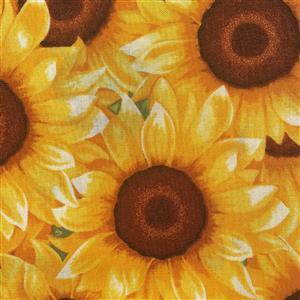 Sunny Sunflowers in Sunflower Field Fabric 0.5m