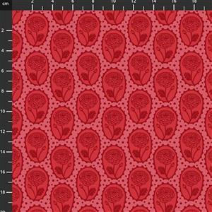 Anna Maria Horner Love Always Red Rose Stamp Fabric 0.5m