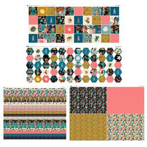 Tiger Design Fabric Panel Bundle: 4 Panels. Exclusive to Sewing Street